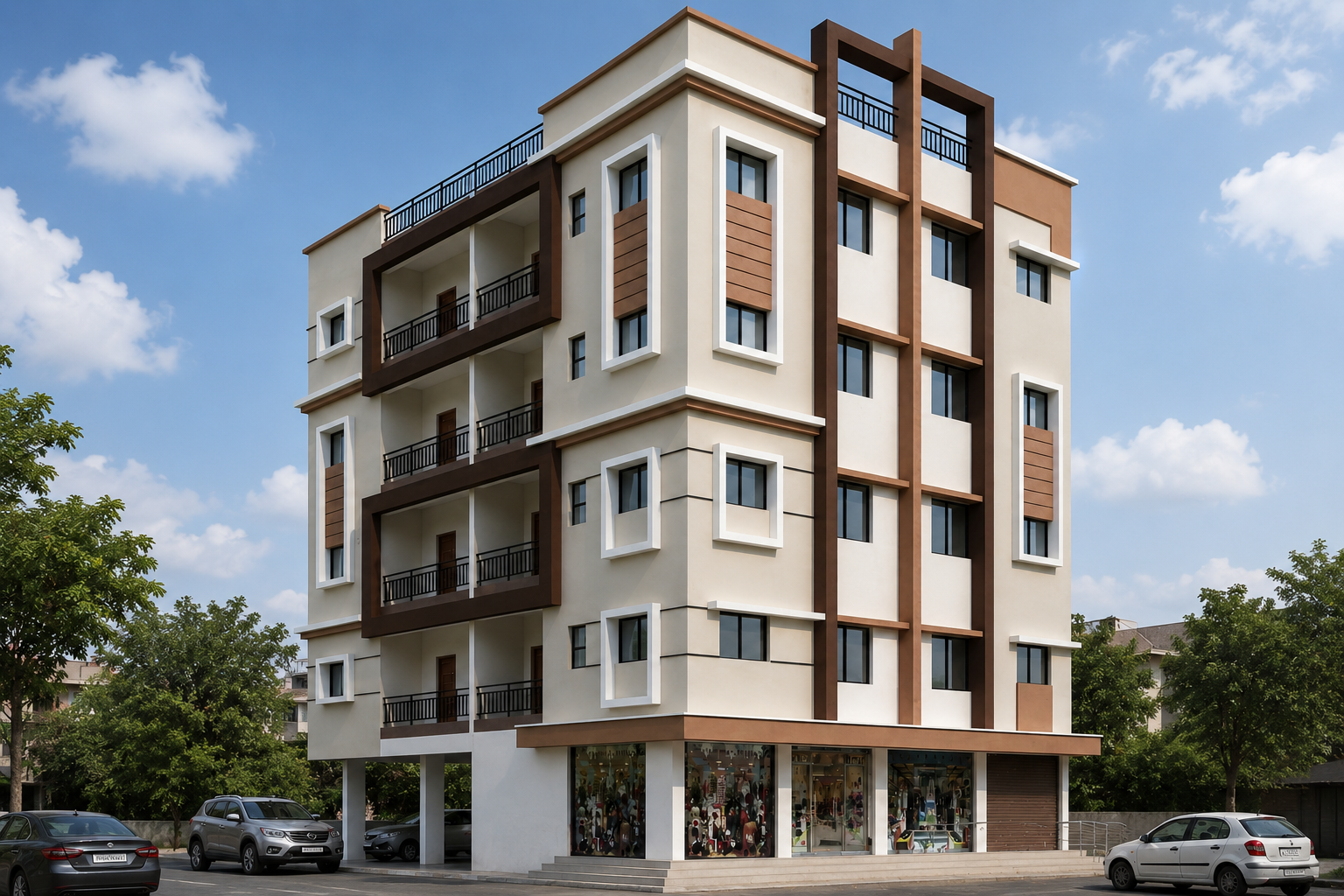 G+4 Commercial and Residential Building built by Ashoka Buildscape in Wagholi, Pune